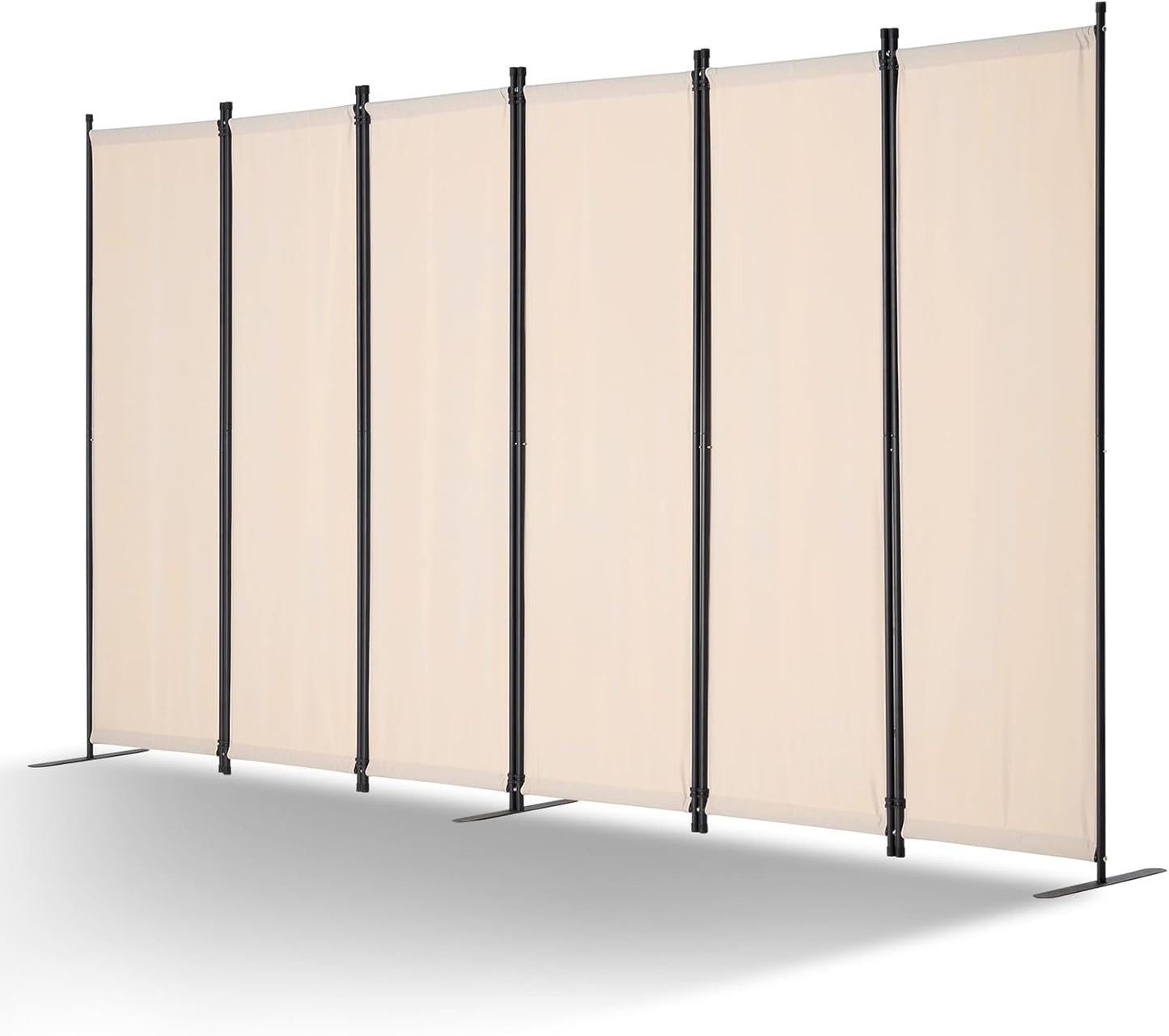 VEVOR Room Divider, 6 Panel Room Divider, Folding Privacy Screen and Portable Partition Divider for Room Separation, Freestanding Room Partitions for Office, Bedroom, Study, Beige