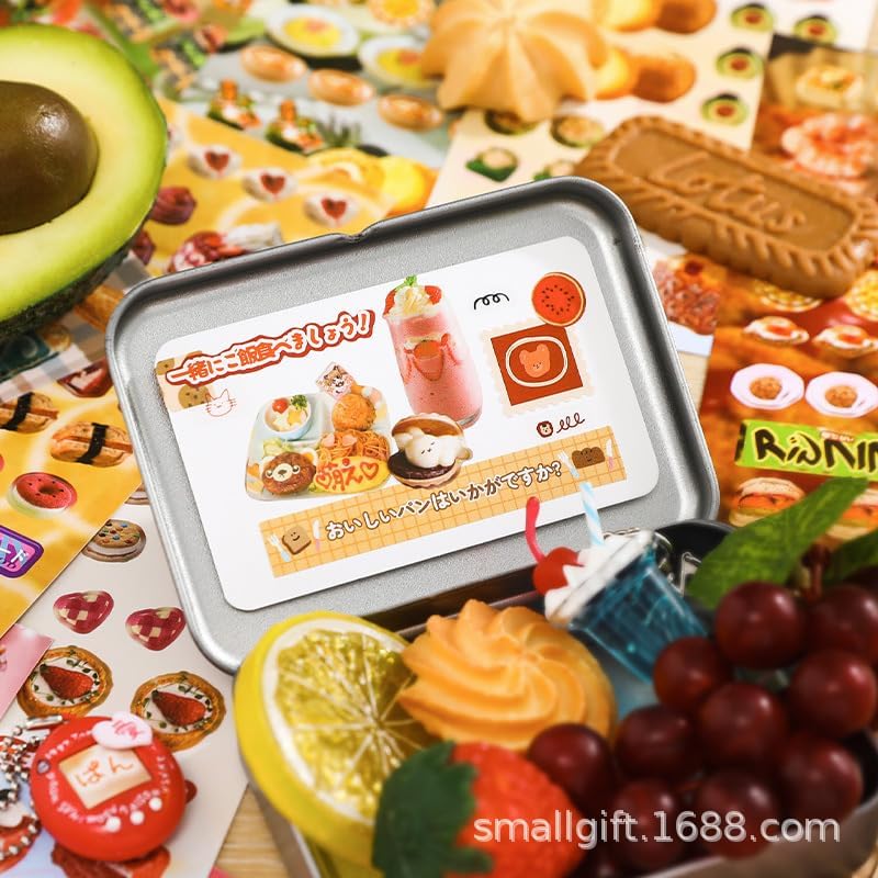 Alideco 25pcs Scrapbook Stickers Vintage Cute Cake Dessert Food Sticker Book for Adults Sticker journaling Stickers for Scrapbooking (hongbeiwuyu)