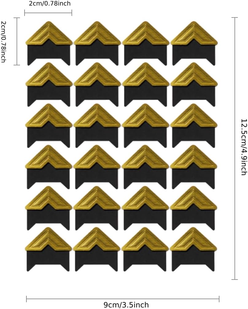 GOONAVI 15 Sheets 360 Pcs Gold On Black Acid-Free Photo Corners Mounting Self Adhesive for DIY Photo Album Journal