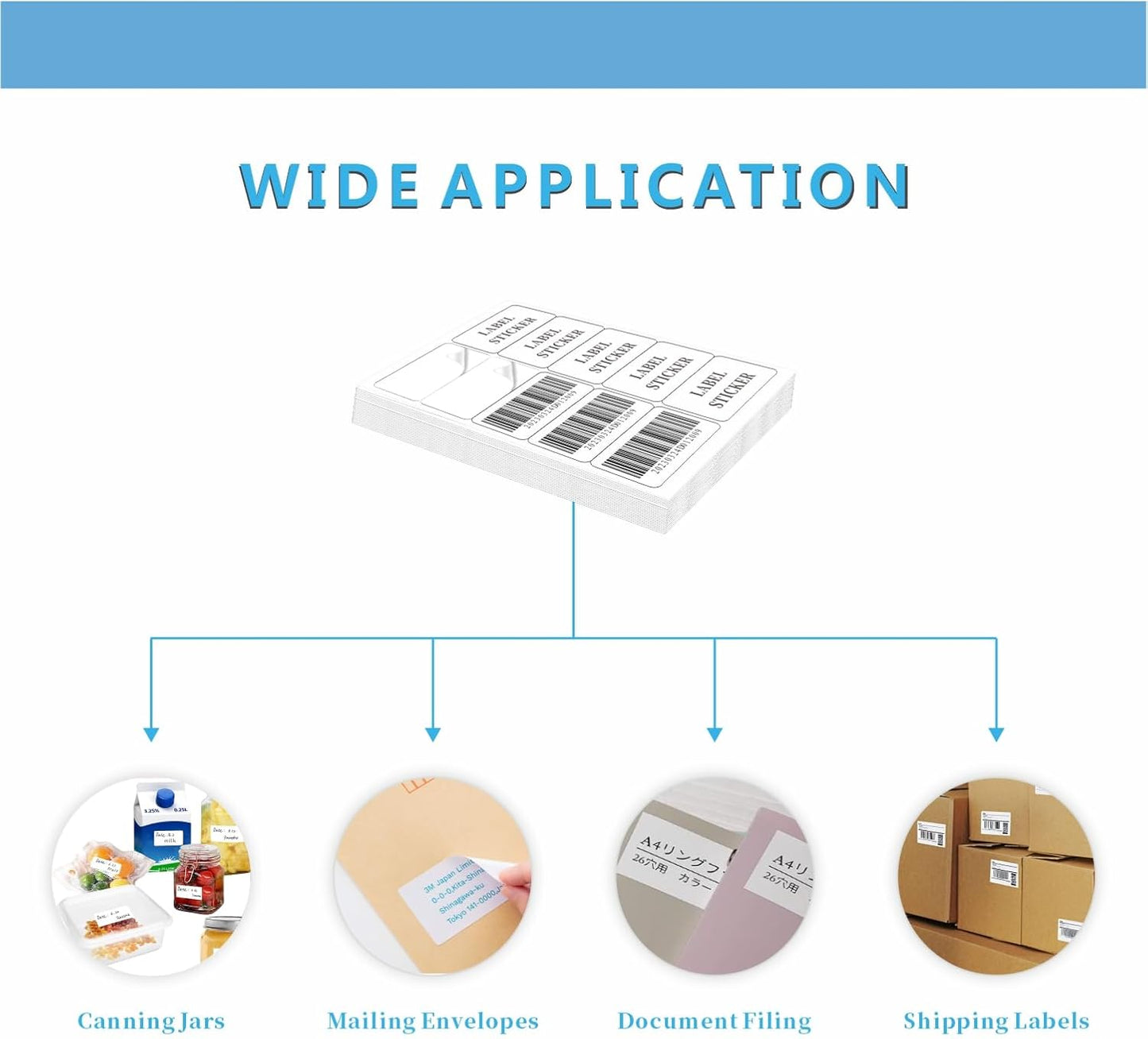 Premium 10 UP 2" x 4" Shipping Labels, 1000 Mailing Labels for Envelopes, Laser/Ink Jet Printer Compatible, White Paper Printable Stickers