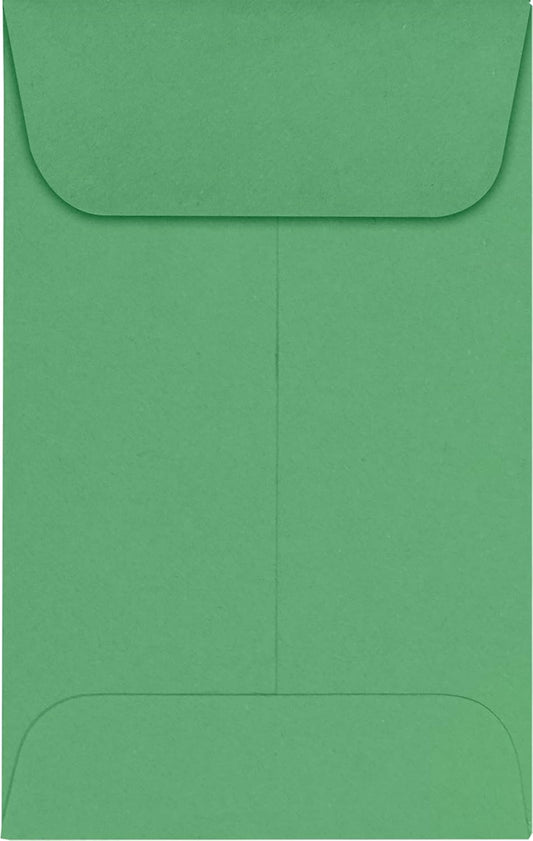 LUXPaper #1 Coin Envelopes | 2 1/4" x 3 1/2" | Holiday Green | 80lb. Text | 500 Qty