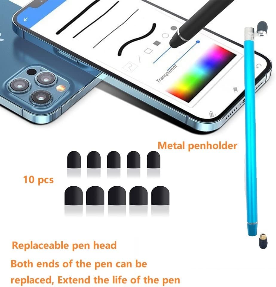 Stylus Pens for Touch Screens(5 Pack), 10 Replaceable Tips High Precision Capacitive Stylus Pen for iPad iPhone Android Tablets and All Universal Touch Screen Devices