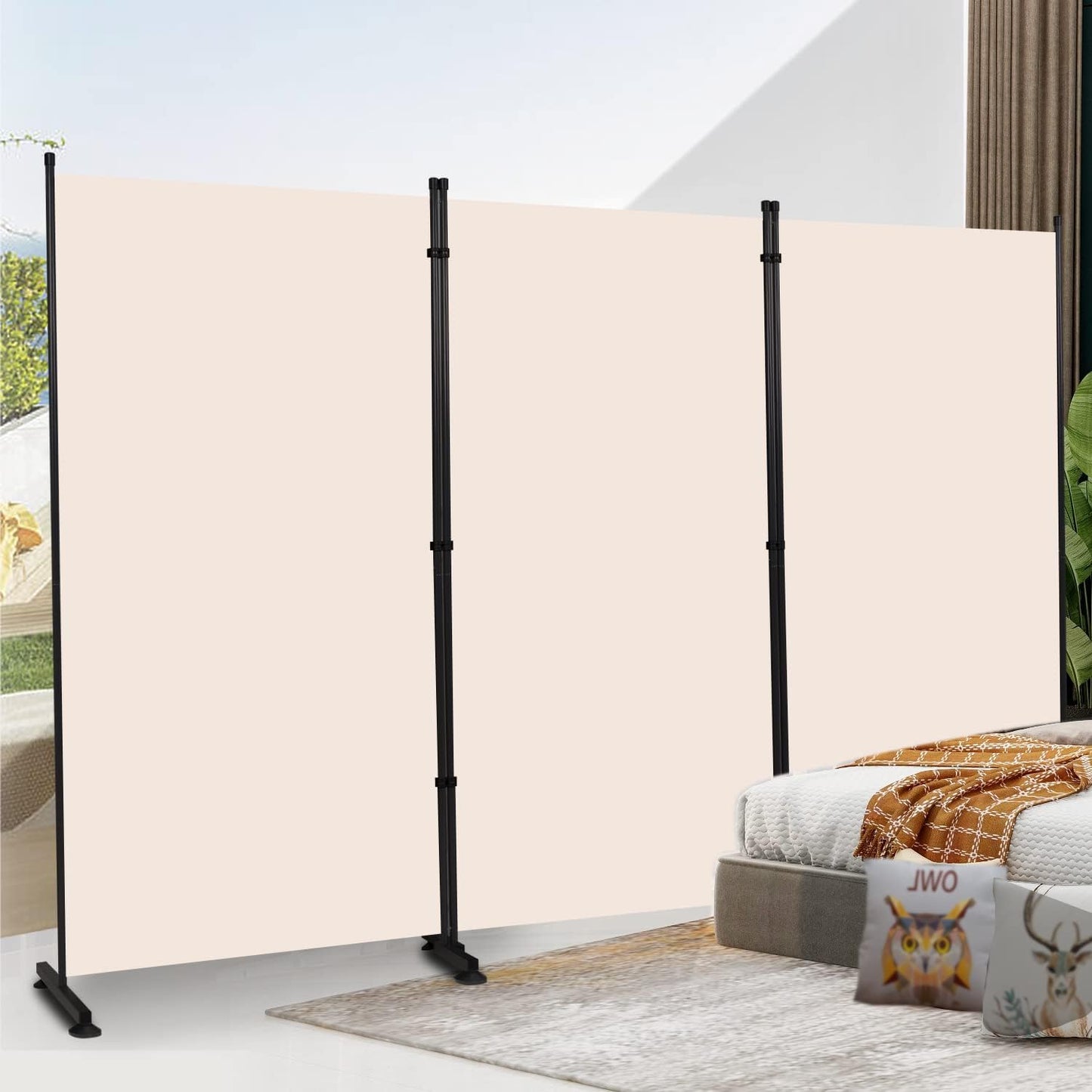 Room Divider 6ft Room Dividers and Folding Privacy Screens, 3 Panel Partition Room Divider Fabric Panel, Indoor Wall Divider for Room Separation Freestanding Space Separators for Bedroom Office Studio