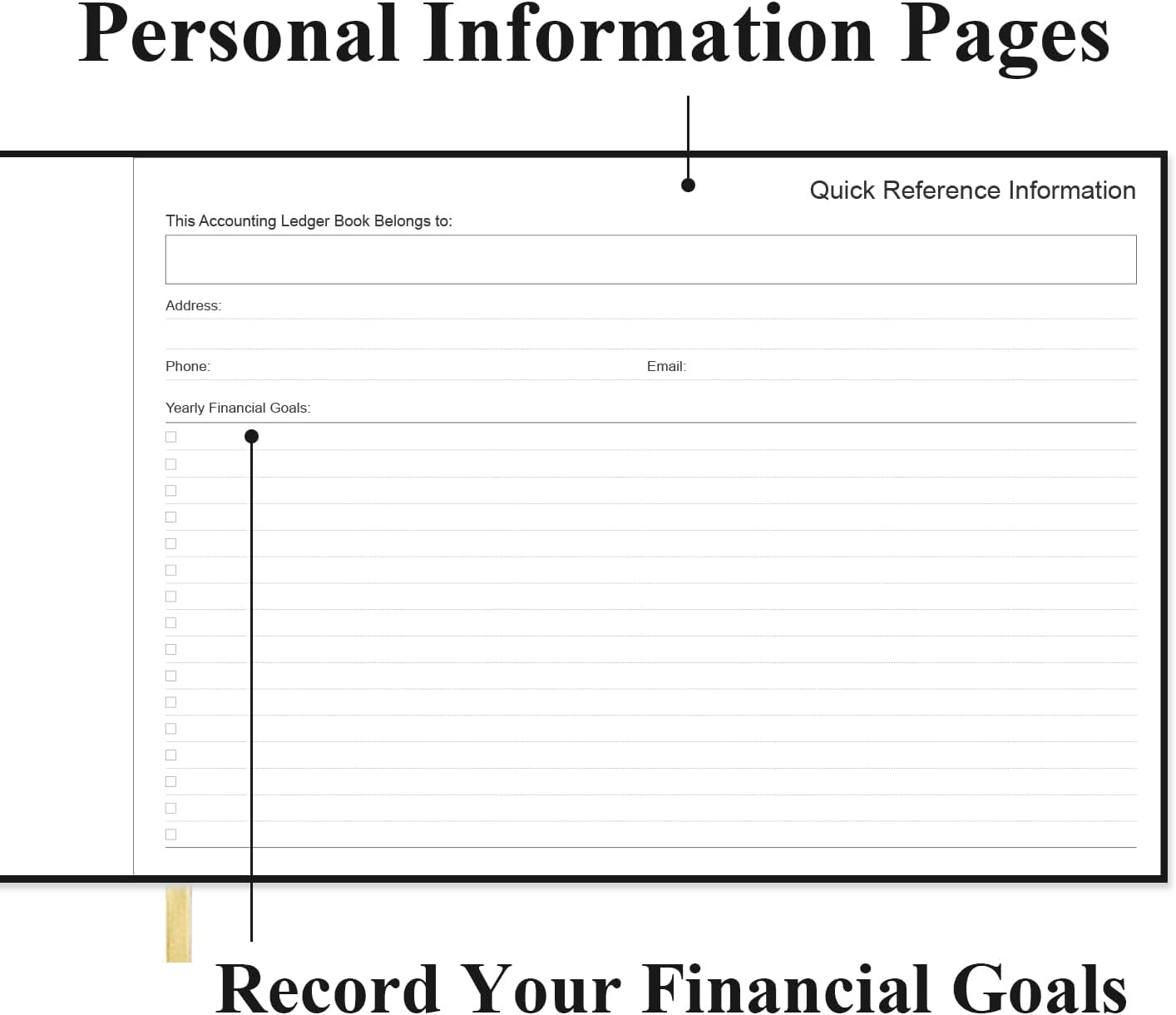Accounting Ledger Book - Ledger Book for Small Businesses Bookkeeping & Personal Use, Expense Tracker Notebook for Tracking Money, Expenses, Deposits & Balance, 7" x 10", Black