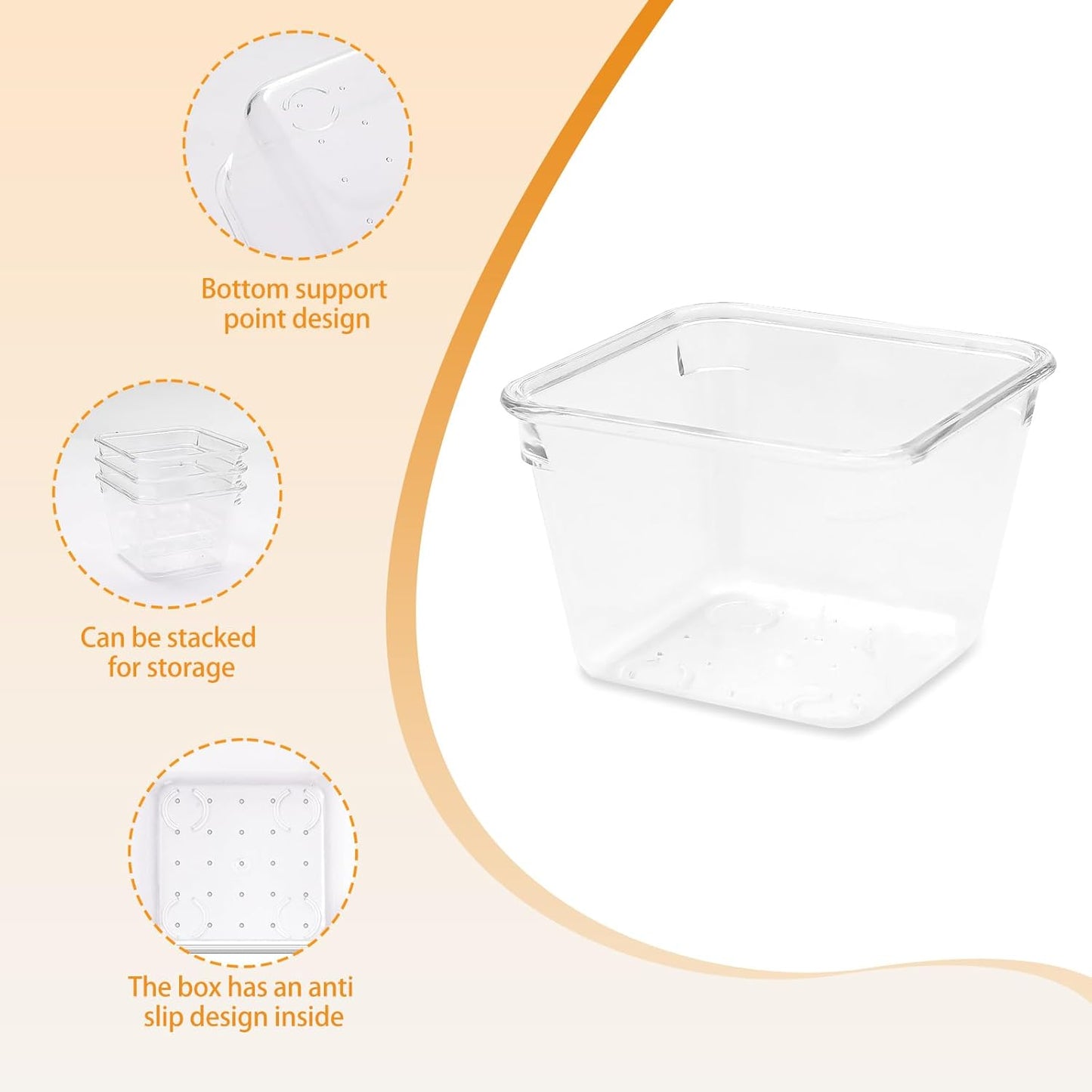 Clear Acrylic Drawer Organizers Set Storage for Makeup, Office Desk Small Vanity Trays for Drawer Bathroom Plastic Make up Organizers 25 Pcs