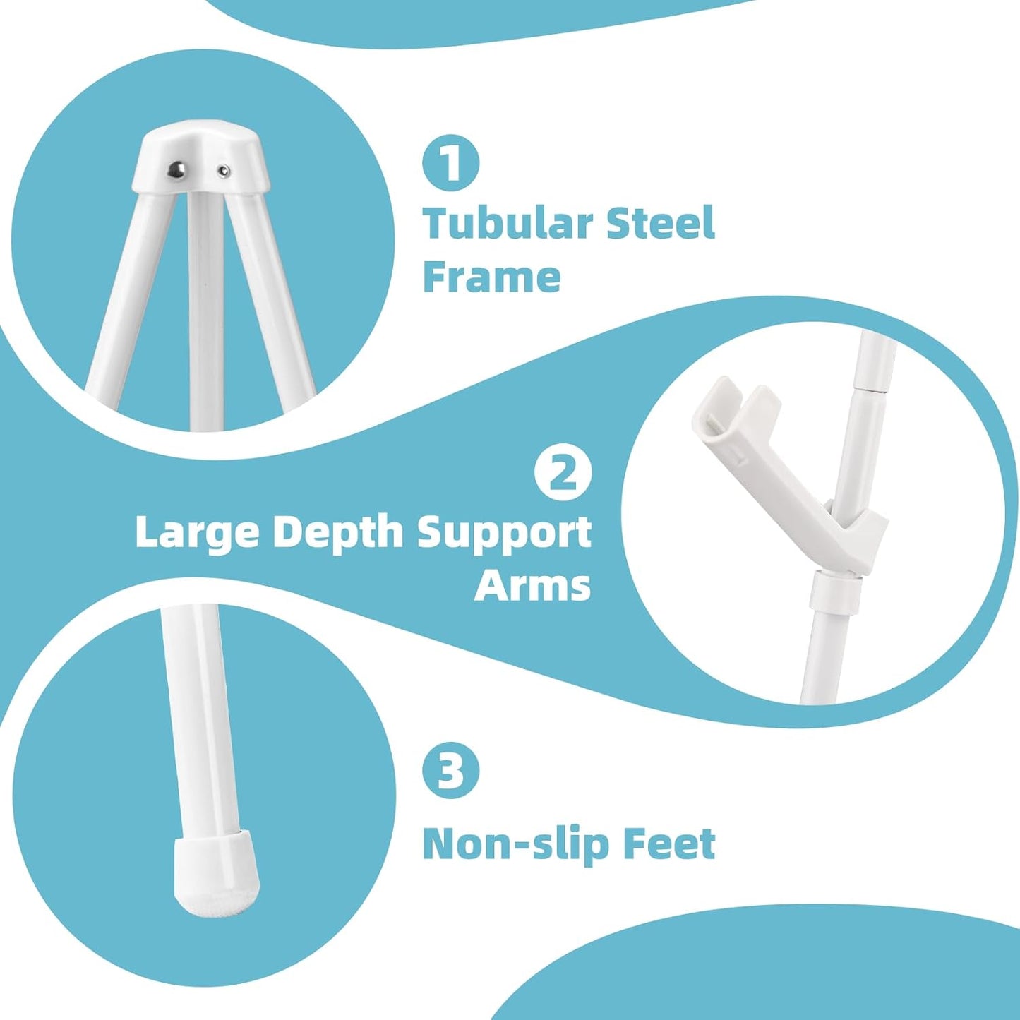 8PCS White Easel Stand for Wedding Sign Stand, 65 Inch Adjustable Metal Easels for Display, Portable Folding Easel for Wedding, Display Show, Arts, Poster with Portable Bags