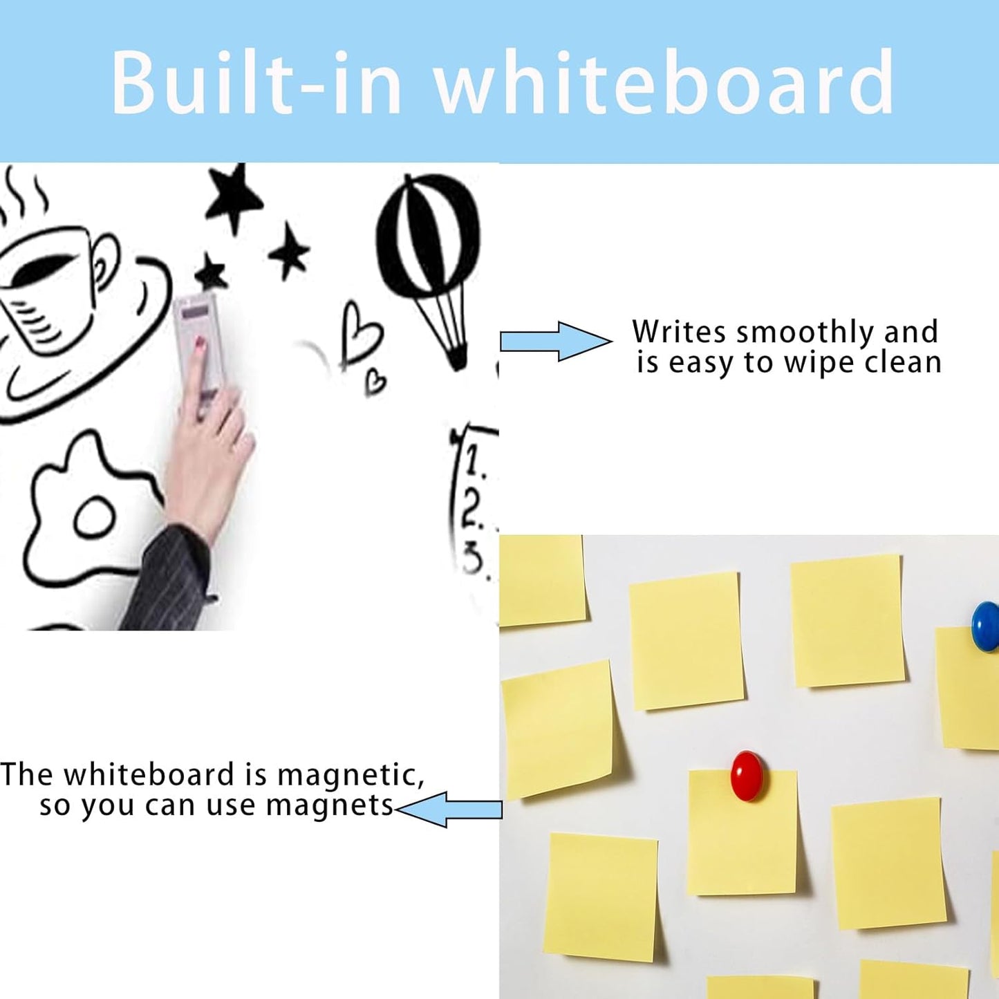 Lockable Dry Erase Board 36x24 Inches Enclosed Bulletin Boards White Board Frame Display Case,with Magnets,for School Message Notice Whiteboard (White Board)