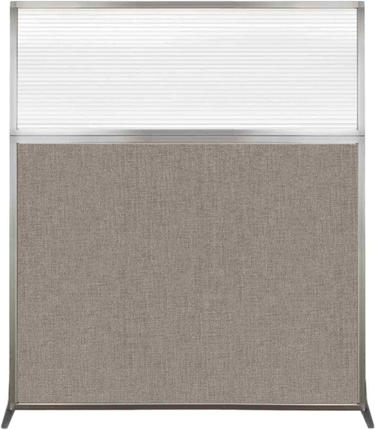 Versare Hush Screen Portable Room Divider | Workstation Wall Divider | Freestanding Privacy Hush Panels | Clear Fluted Windows | Fabric Office Divider Screen | Great for Room Separation