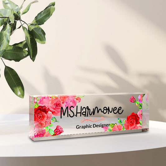 Personalized Office Desk Name Plate - Custom Acrylic Decor Accessories, Gift for Women