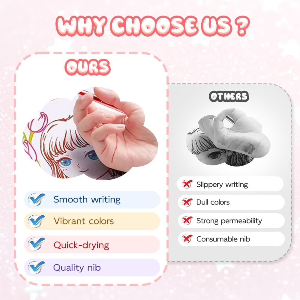 Glitter Gel Ink Pens, 2025 New Sparkle Metallic Dual Tone Iridescent Gel Pen Set for Coloring, with Replacement Pen Core, Paint Markers Sparkly Pens for Kids Adult Office Back to School Supplies (8)