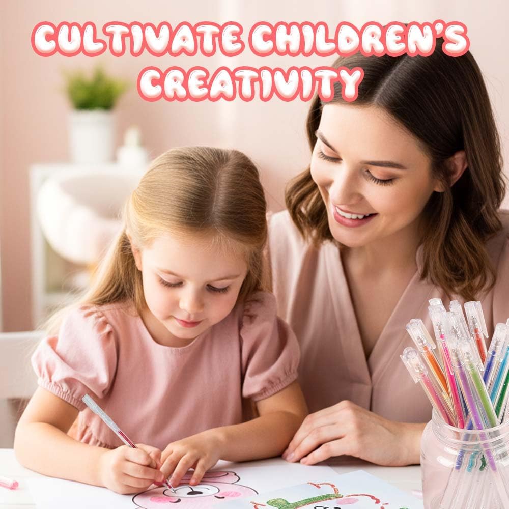 Glitter Gel Ink Pens, 2025 New Sparkle Metallic Dual Tone Iridescent Gel Pen Set for Coloring, with Replacement Pen Core, Paint Markers Sparkly Pens for Kids Adult Office Back to School Supplies (18)