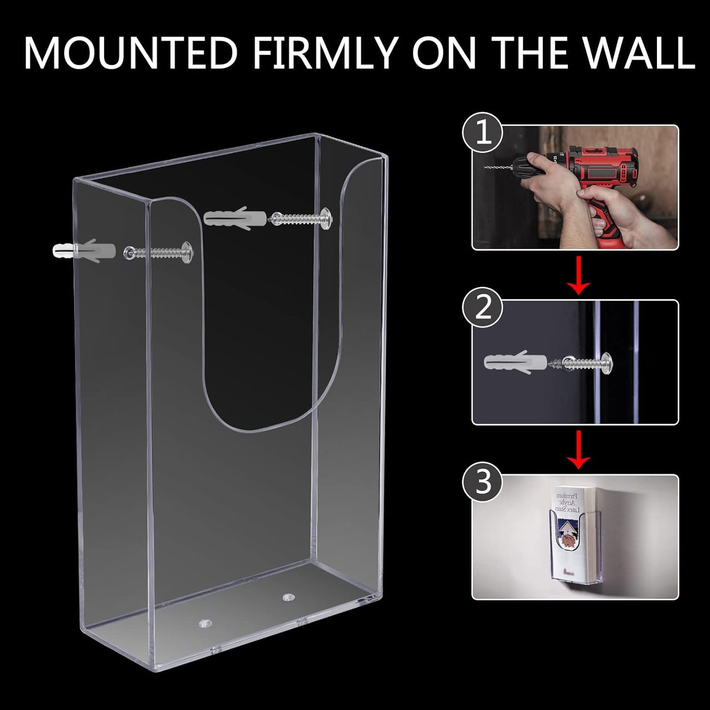 zavekia Brochure Holder, 4 x 6 Inches Brochure Holder Wall Mount Literature Holder Clear Flyer Holder Wall Mounted (6 pack)