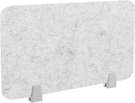 Icegrey Acoustic Desk Divider Privacy Panel Removable Sound Absorbing Desk Partition Board with 2 Clips for Student Call Centers Offices Braries Classrooms Library, Silver Grey, 15.6x11.7"