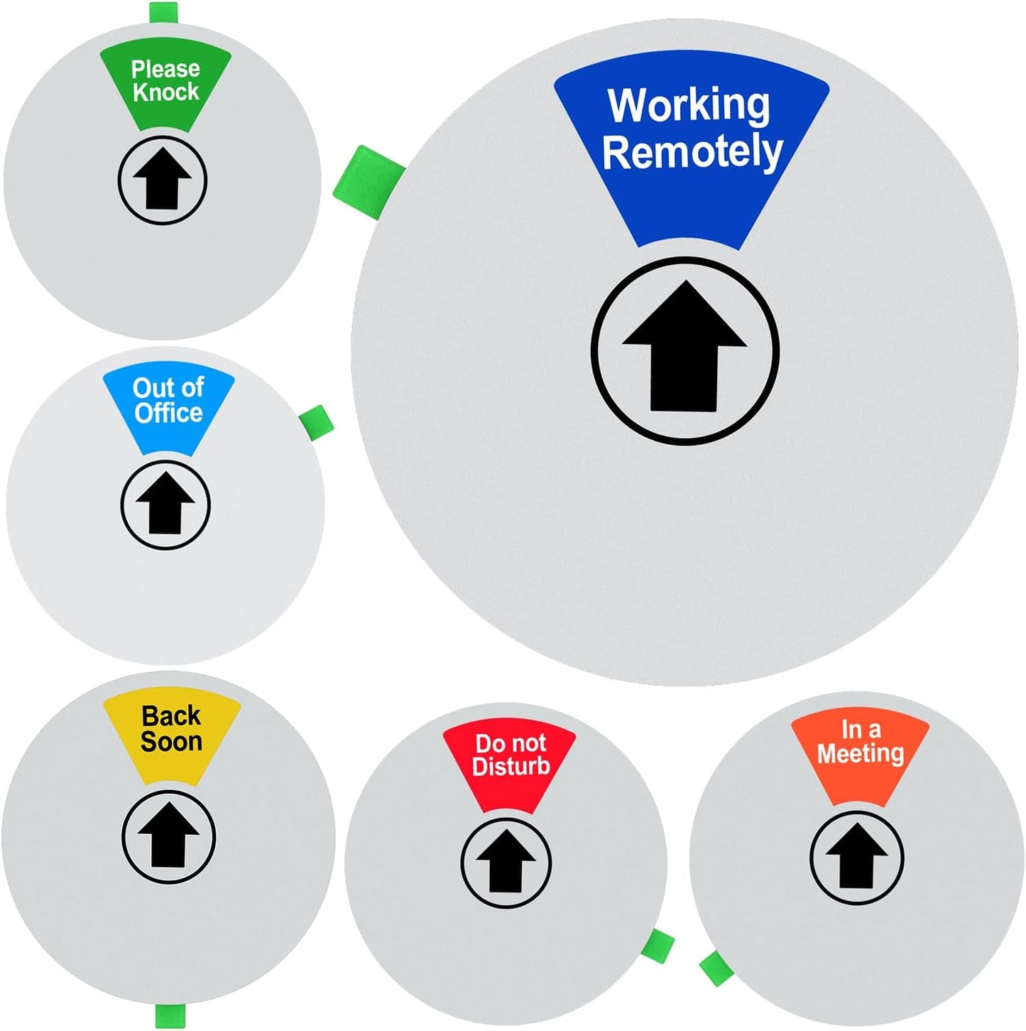 Kichwit Do Not Disturb Sign for Office Door, In a Meeting, Working Remotely, Please Knock, Privacy Sign for Offices, Silver, 6"