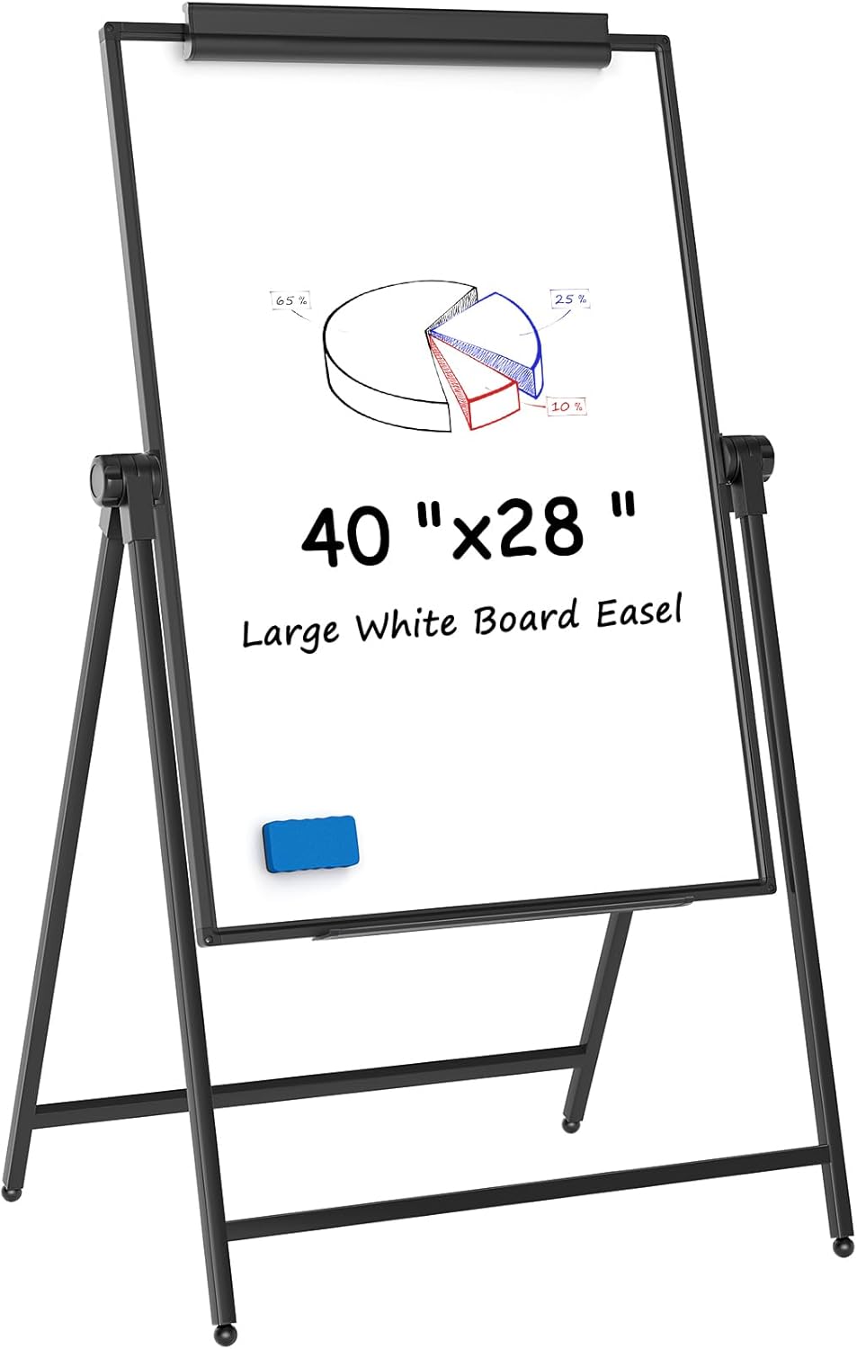MaxGear Large White Board Easel Stand, 40" x 28" A-Stand Double Sided Magnetic Dry Erase Board with Height Adjustable and 360°Rotation, Portable Classroom Easel for School or Teaching at Home, Office