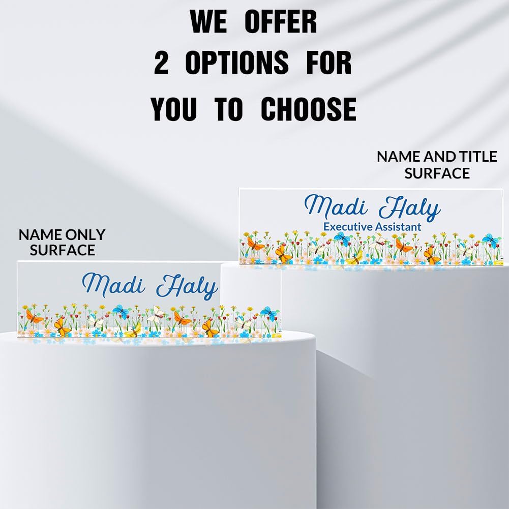 Lawyer Gifts for Women: Engraved Acrylic Desk Name Plates Personalized - Office Name Tags, Professional Desk Decor, Corporate Coworker Gifts