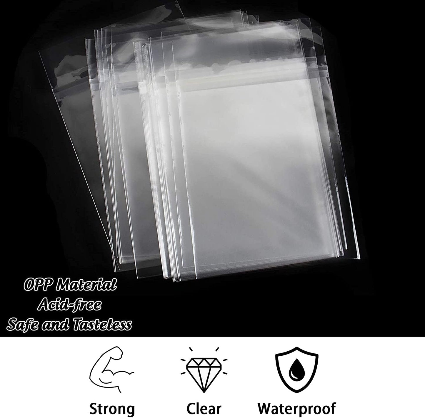 AUEAR 11" x 14" (100 Pack) Clear Plastic Sleeves - Acid Free 1.6mil Crystal Resealable Bags -Fit for 11x14 Prints, Photos, Documents, Clothing, T-Shirt