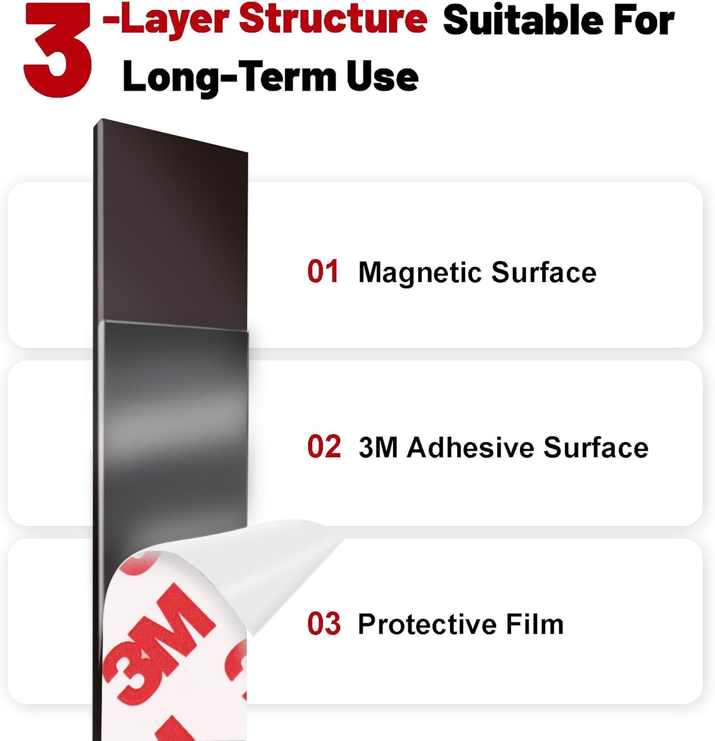 Magnetic Tape - 10 ft x 0.78 inch Magnet Strip Tape Roll with Strong Adhesive Backing Magnetic Strip for Kitchen, Office, School Organization, Whiteboards,Fridge(0.07" Thick)