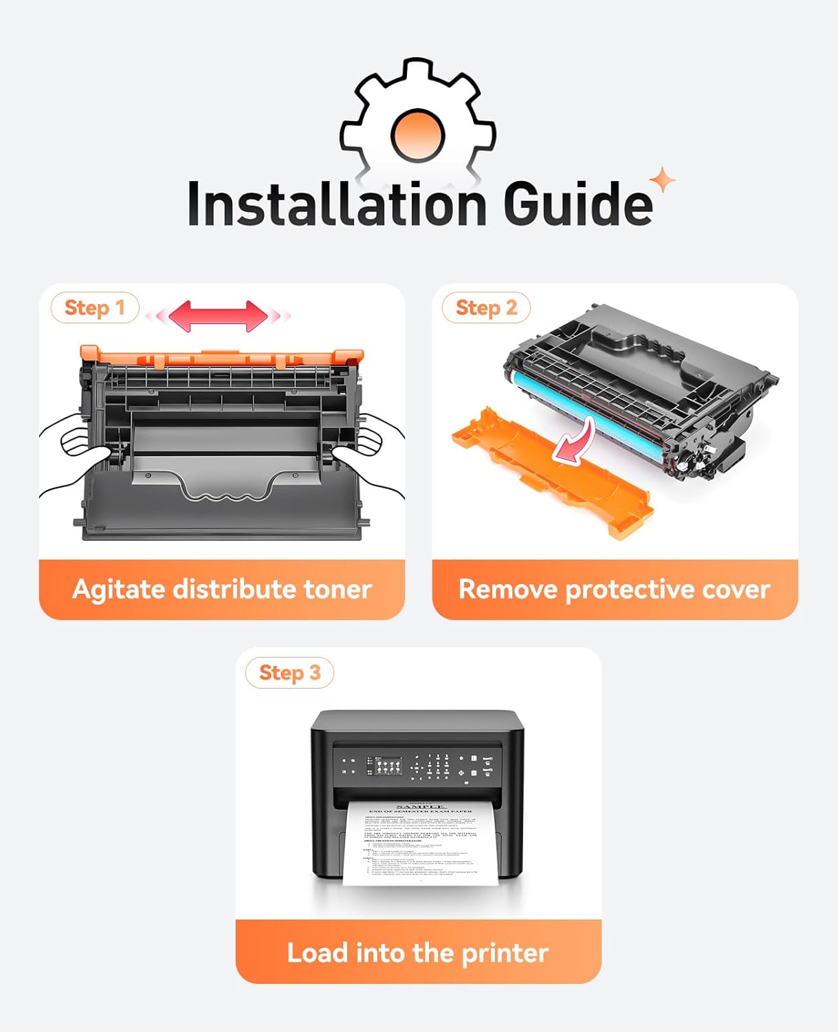 37A Black Toner Cartridge 1-Pack High Yield with Chip Replacement for HP 37A CF237A Toner Cartridges Compatible with HP Laser Jet Enterprise Flow MFP M631h M632z M633z M607dn M608x M609x M632h Printer