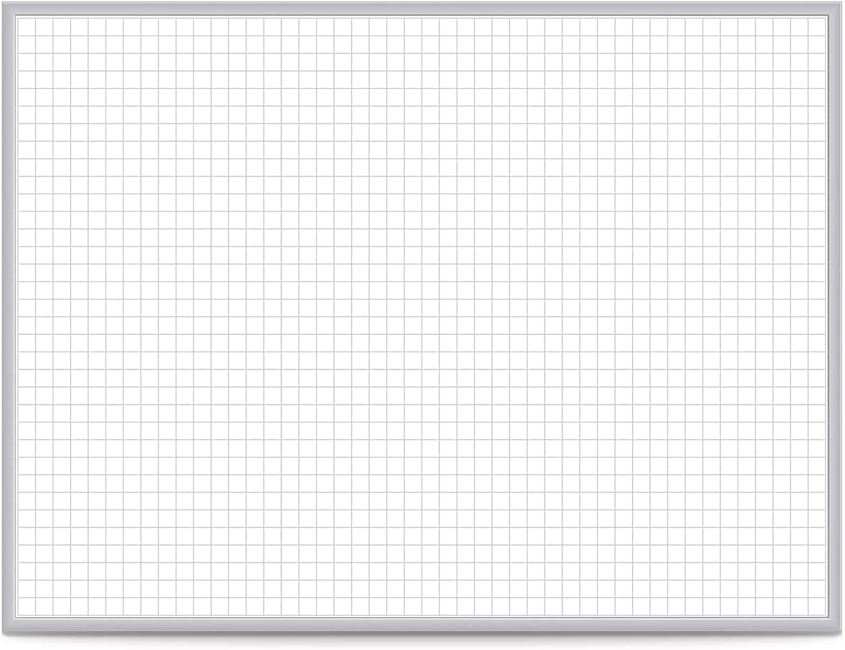 Ghent Grid 4' x 8' Magnetic Whiteboard, Aluminum Frame, 1" Grid Squares (GRPM321G-4)