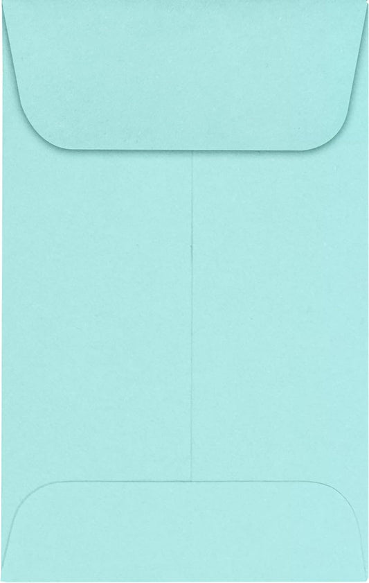 LUXPaper #1 Coin Envelopes | 2 1/4" x 3 1/2" | Seafoam Blue | 80lb. Text | 50 Qty.