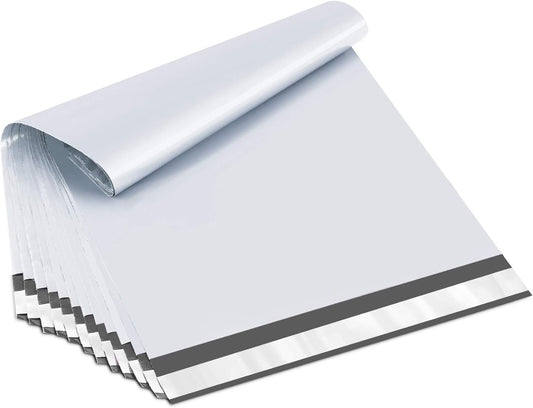 UCGOU Poly Mailers 14.5x19 Inch White 100 Pack Large Shipping Bags #7 Strong Thick Mailing Envelopes Self Sealing Adhesive Waterproof and Tear Proof Boutique Packaging Postal for Clothing