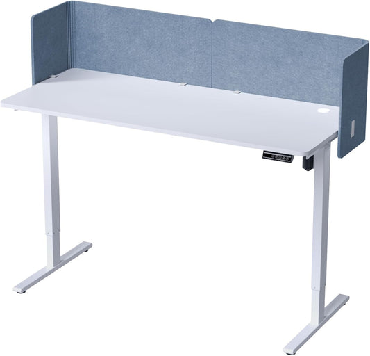 2-in-1 Adjustable Desktop & Under Desk Privacy Panel - 2PCS L-Shaped Acoustic Desk Divider That Reduce Noise and Visual Distractions, for Home Office Classroom (Blue, 47.2" x 17.7")