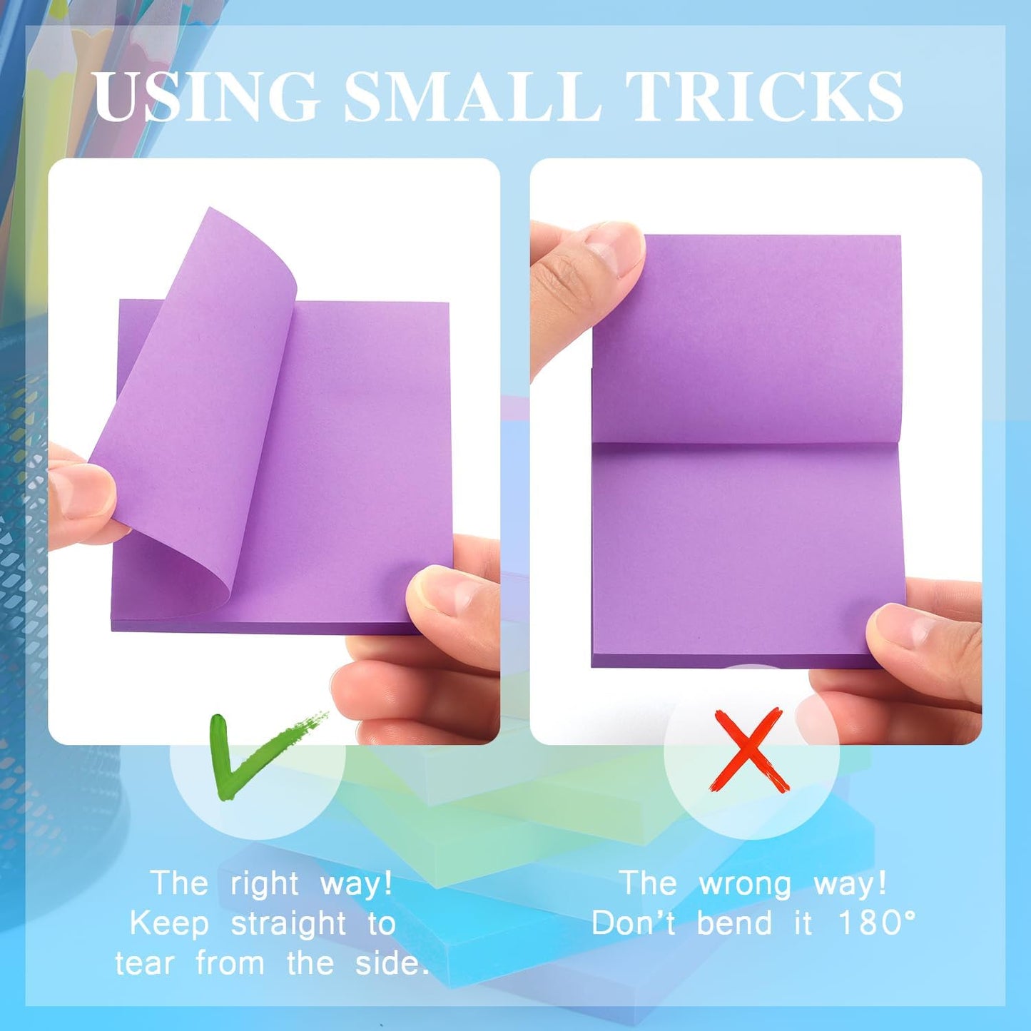 Early Buy Sticky Notes 6 Bright Color 12 Pads Self-Stick Notes 3 in x 3 in, 100 Sheets/Pad