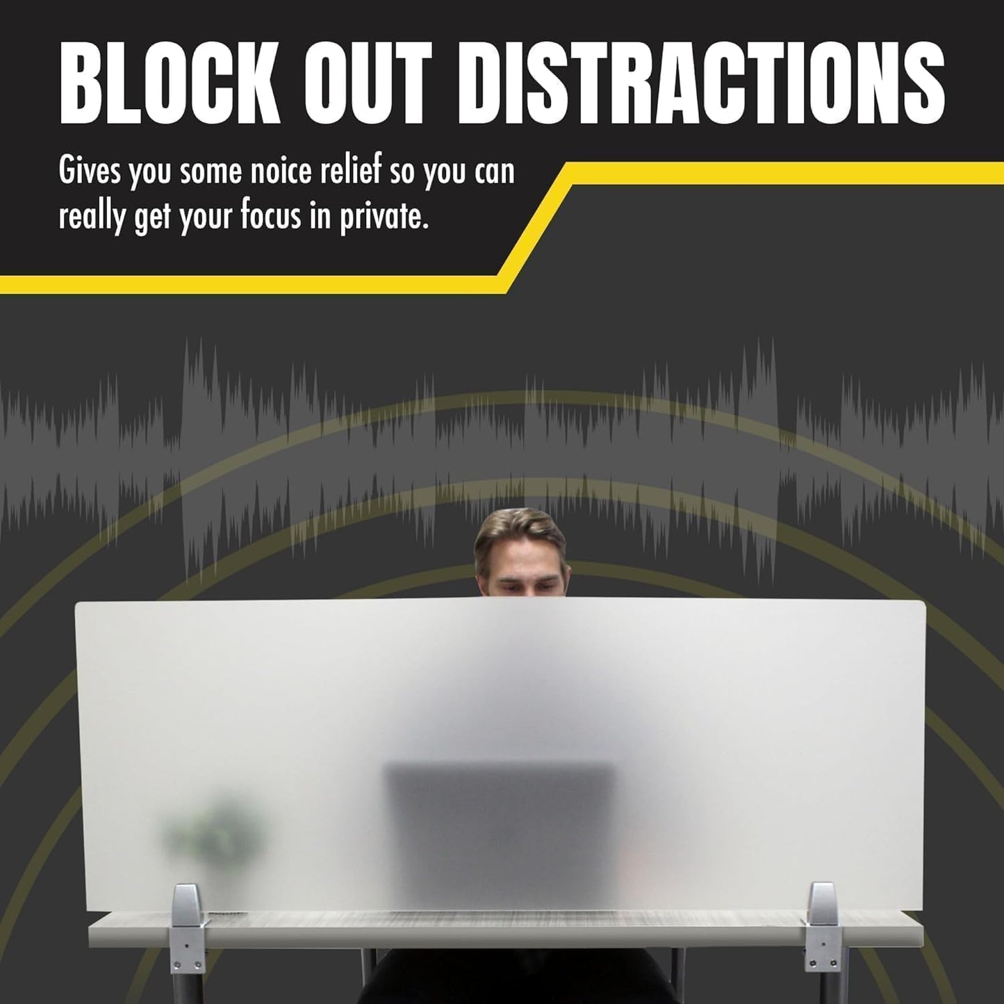 OBEX Frosted Acrylic Desk Mounted Privacy Panel, 24" x 24", Frosted