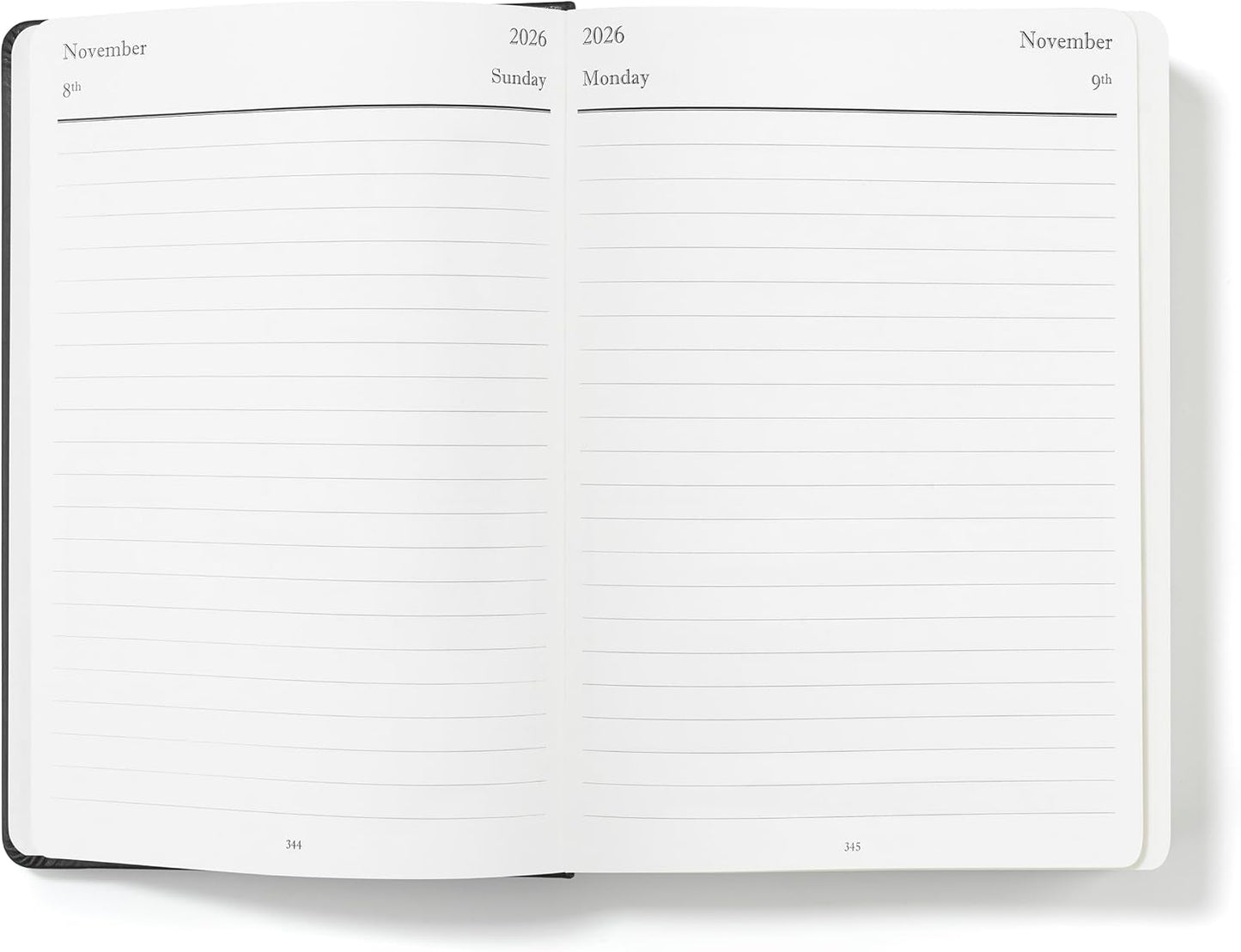 Wykeham's Executive 2026 Daily Journal Planner – US Public Holidays & Format – Customization Available (Personalized Black, 8.5"×5.5")