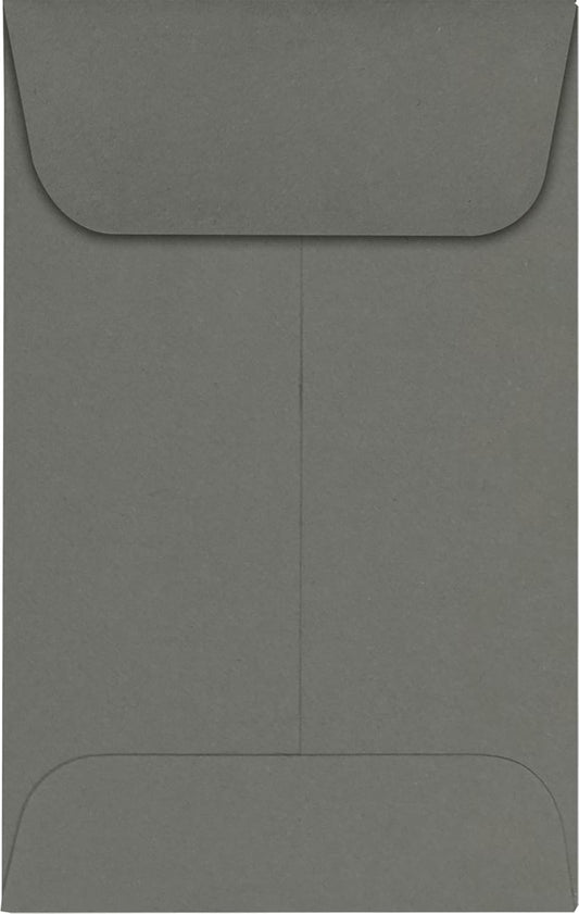LUXPaper #1 Coin Envelopes | 2 1/4" x 3 1/2" | Smoke Gray | 80lb. Text | 50 Qty