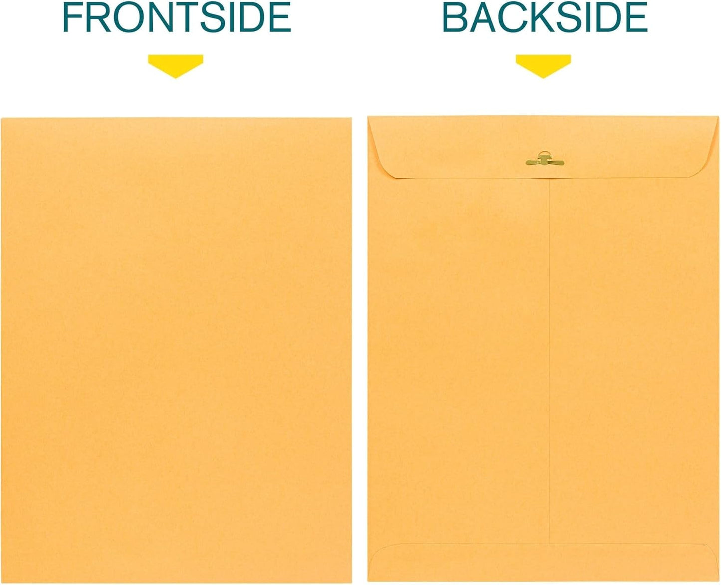 EnDoc 9x12 Clasp Envelopes – Brown Kraft Catalog Envelopes with Clasp Closure & Gummed Seal – 28lb Heavyweight Paper Envelopes for Home, Office, Business, Legal or School – 100 Pack