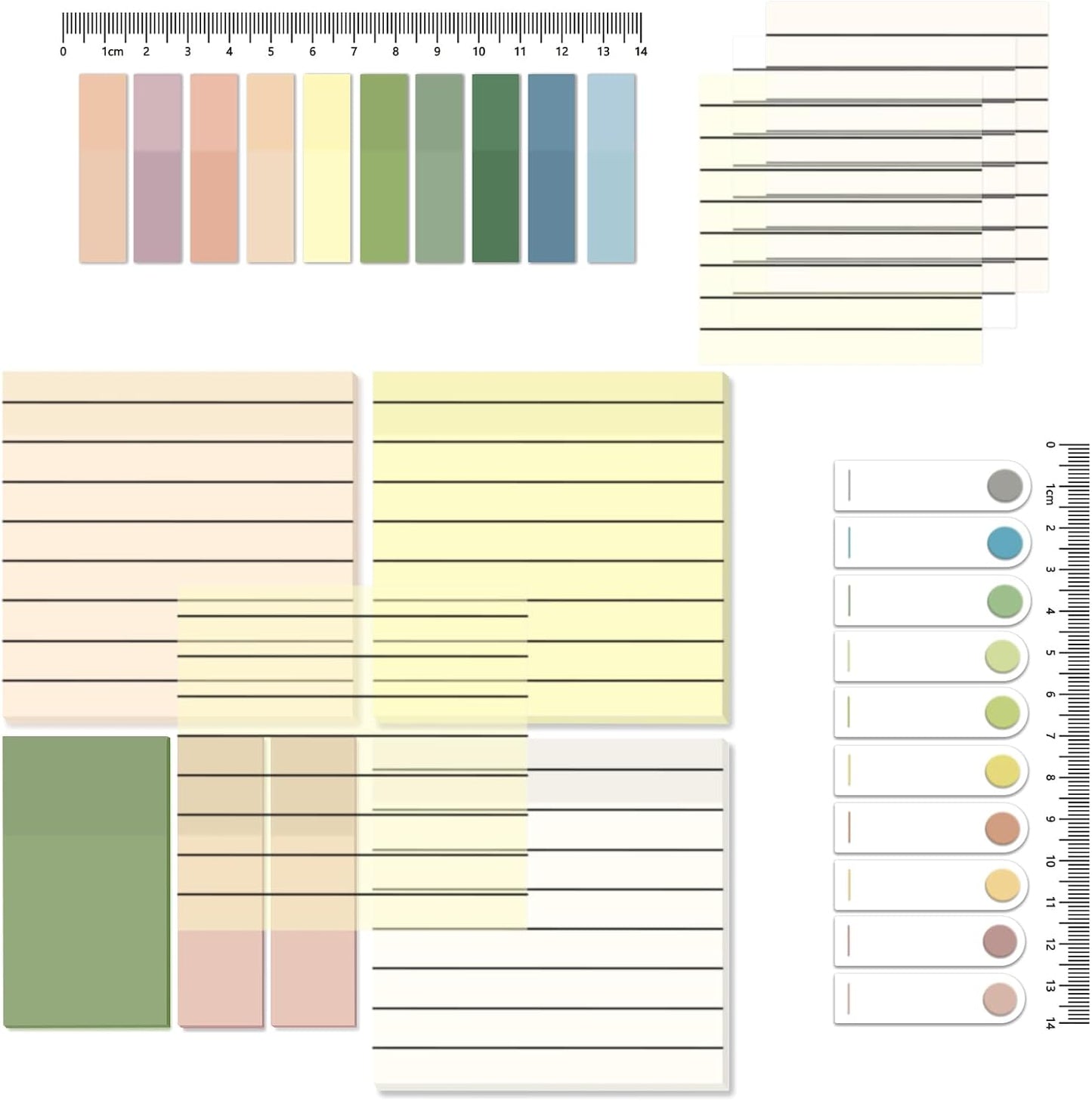 BAYTORY 700 Sheets Transparent Sticky Notes with Lined, Clear Waterproof 3 x 3 inch See Through Memo Pad, Self-Adhesive Translucent Writable Index Tabs for Annotating Books, Study Supplies