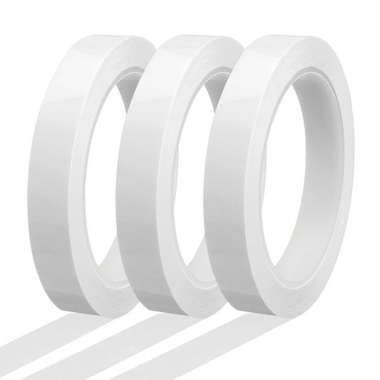 MECCANIXITY Whiteboard Tape 5/8" x 72 Yard Pinstripe Graphic Chart Line Grid Marking Tapes for Classroom Office Dry Erase Board Art, White, Pack of 3