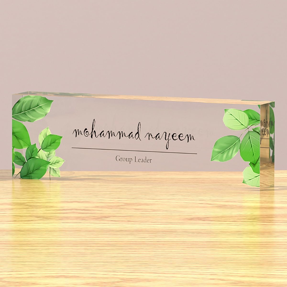 Personalized Custom Name Plates on Acrylic Glass, Office Desk Decor, Personalized Office Gift