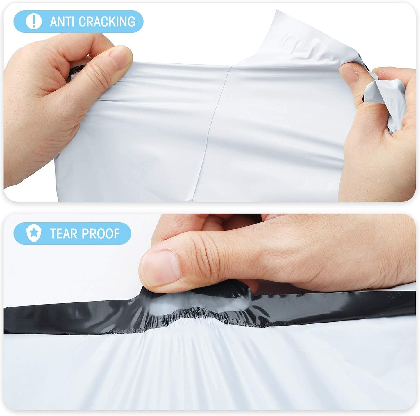 Fuxury 1000 Pack Poly Mailers 19x24 Inch, Bulk Shipping Bags for Clothing, Strong Adhesive Shipping Envelopes for Small Business Suppliers,Waterproof Mailers Poly Bags Mailing Envelopes White