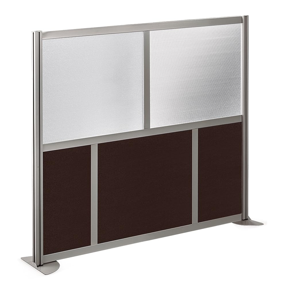 NBF Office Partitions - Cubicle Privacy Panel Wall Divider - Modern Room Separator with Quick Assembly - Indoor Laminate Free Standing Portable Room Divider Panel - 52" H x 60" W (Warm Ash)
