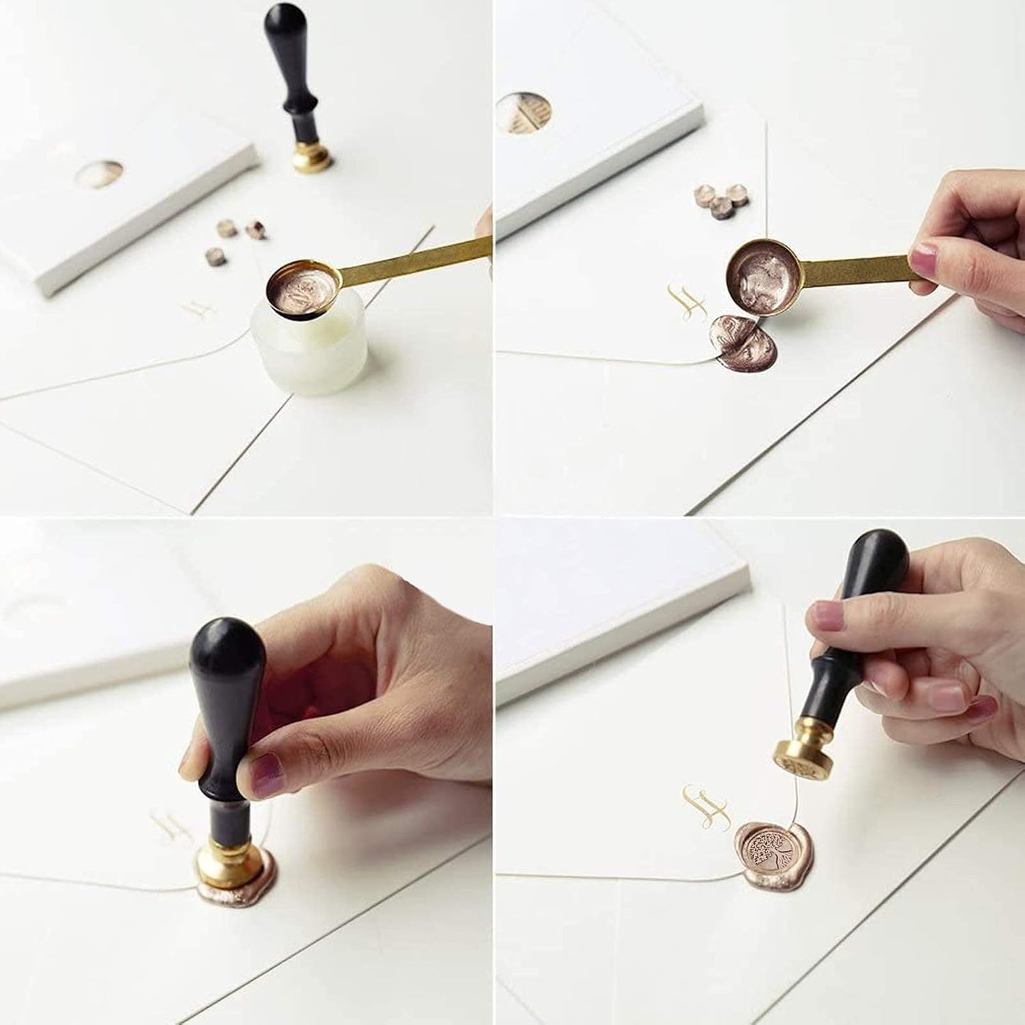 YIPLED Sealing Wax Kit, 310 Pcs With Beads, 2 Pens, Warmer, Stamp Spoon and Candles for Letter Sealing, Envelopes, Custom Invitations - 15 Colors