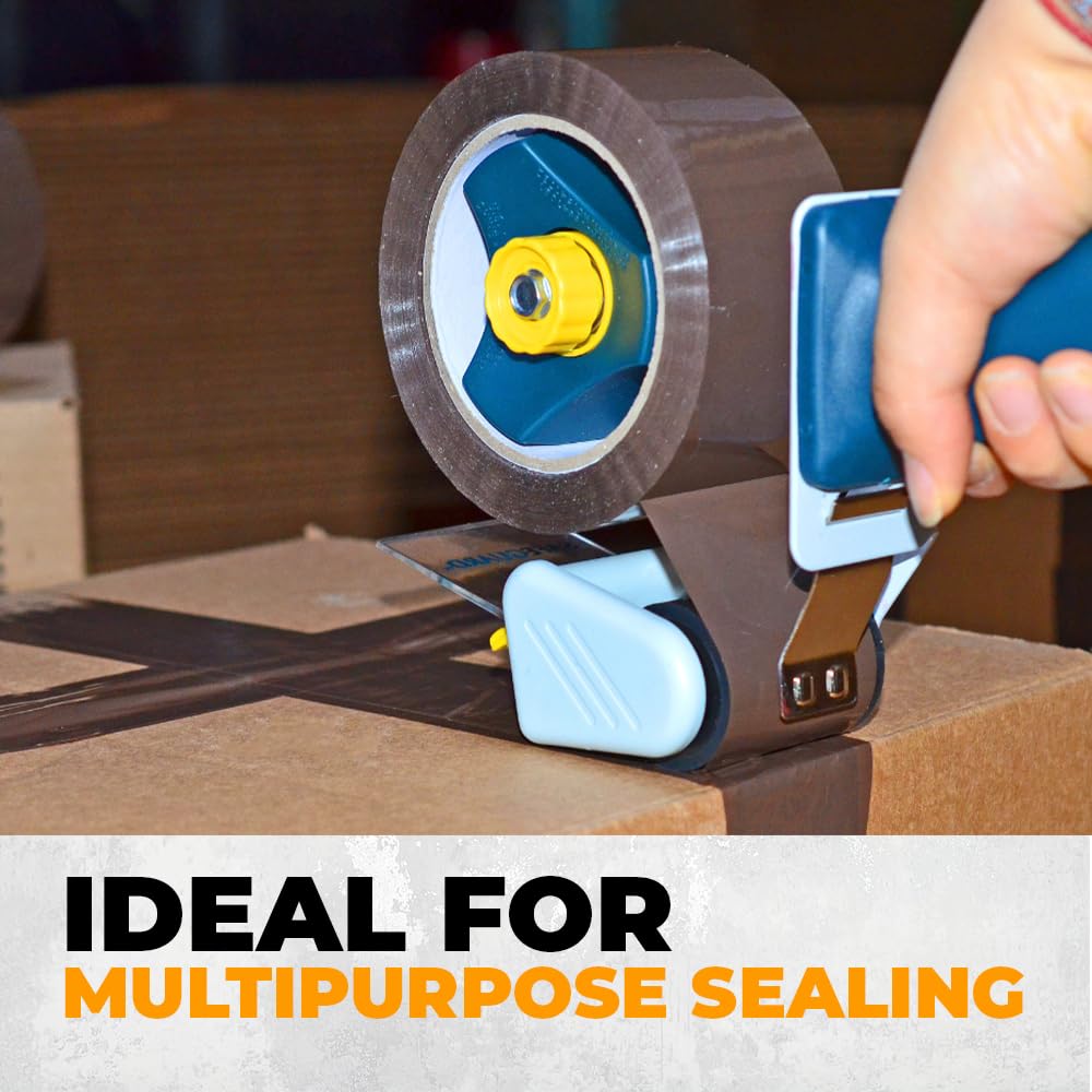 WOD CST20WBA Clear Packing Tape - 2" in. x 60 Yards Per Roll (6 Rolls) - Strong Heavy-Duty Industrial Shipping Box Packaging Tape for Moving, Office, & Storage