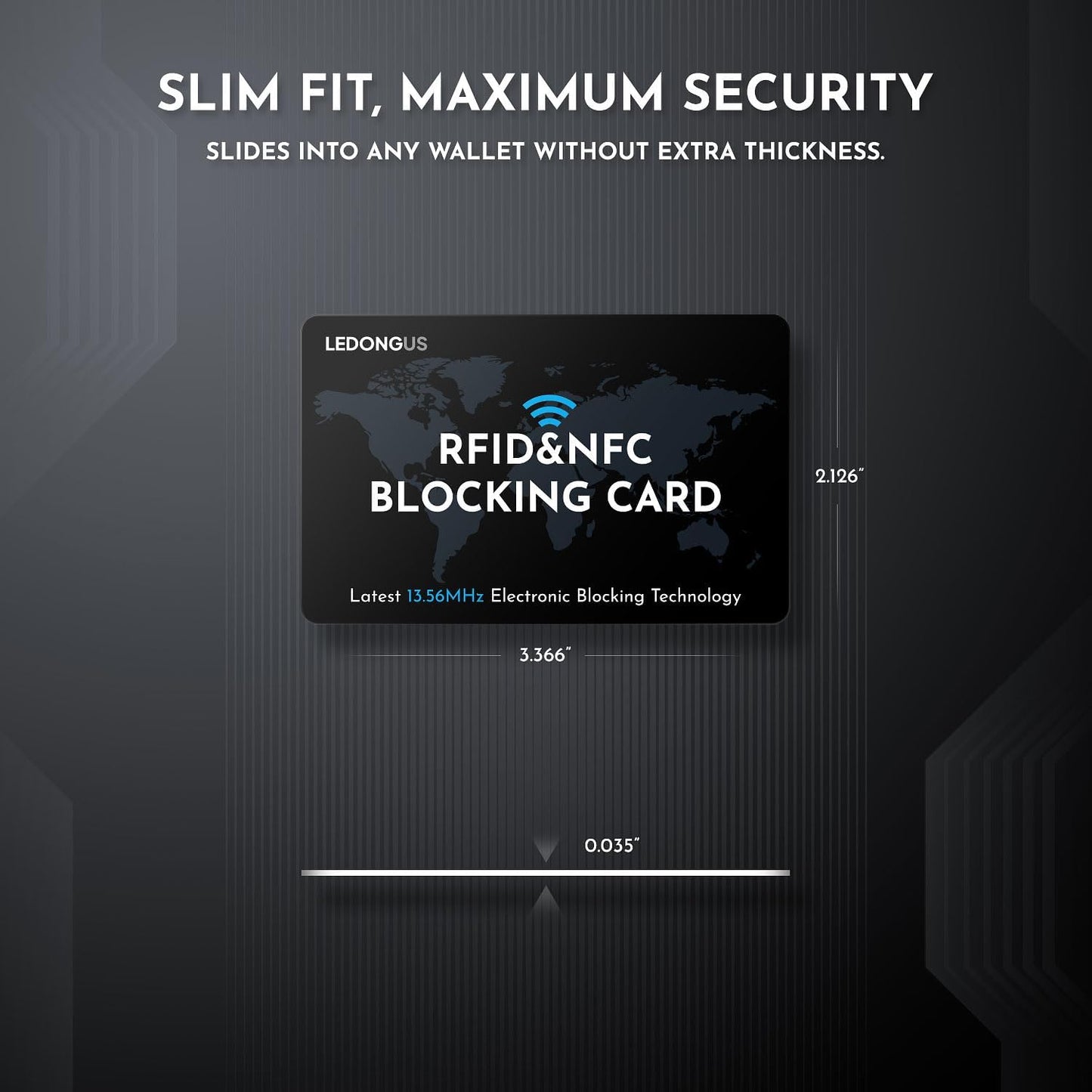 RFID Blocking Cards – 6 Pack with 2 RFID Sleeves | Anti-Theft Contactless NFC Protection for Debit Credit Cards & Wallet | Slim & Durable Perfectly fits in Wallet | Black