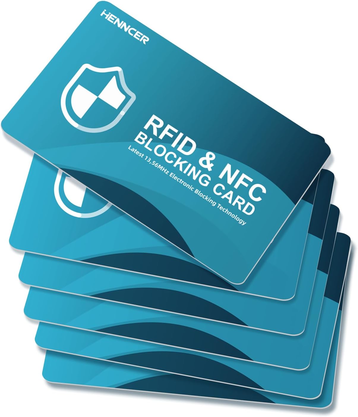2025 NEW RFID Blocking Card, 6 Pack Fuss Protection for Entire Wallet Shield, Credit Card Protector NFC Bank Debit Blocker, Identity Theft Prevention for Passport Travel Security(Blue)