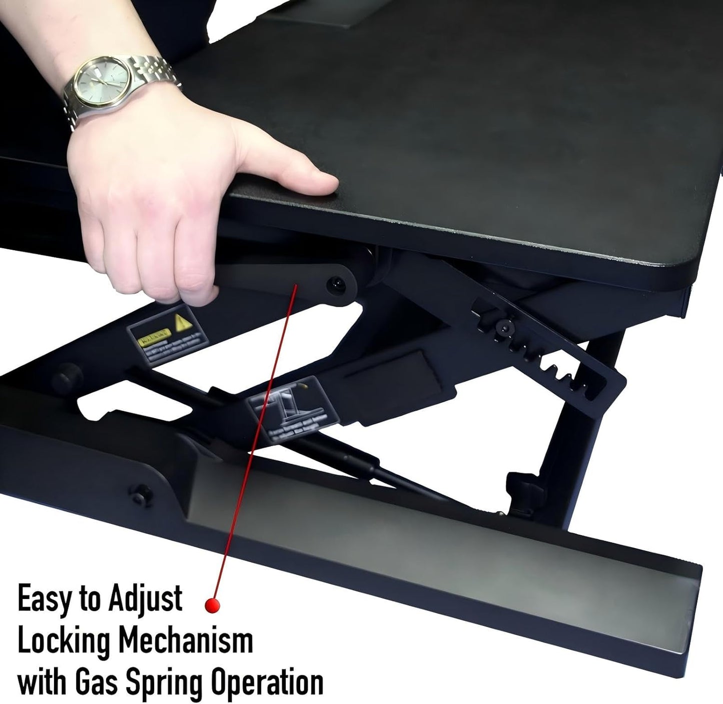 Standing Desk Converter 32 x 24 Inches - Height Adjustable Sit to Stand Riser with Keyboard Tray, Ergonomic Workstation for Home Office, Black