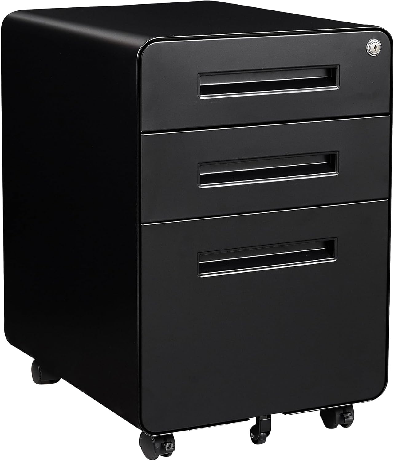 STANI 3 Drawer Filing Cabinet, Metal Filing Cabinet Legal/Letter Size with Lock, Mobile Storage Cabinet for Home and Office, Fully Assembled Except Wheels