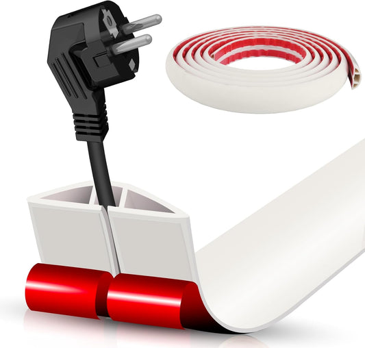 Floor Cord Cover Cable Cavity Self Adhesive Cord Hider Floor 10FT Floor Cable Management Power Cord Protector Floor Electric Cord Covers for Offices, Gym, Exhibitions (Beige, 1.18" x 20')