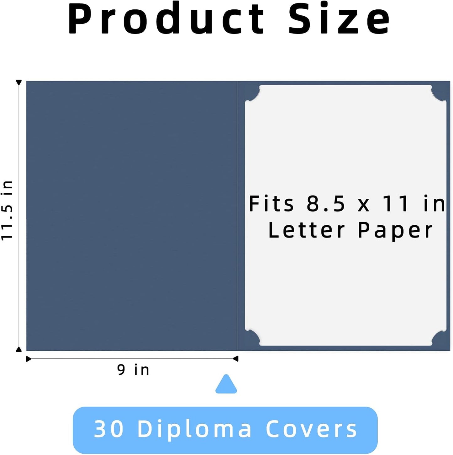 HAUTOCO 30 Pack Certificate Holders, Navy Blue Diploma Holders, Document Award Covers Certificate Folders with Gold Foil Border for 8.5x11 Letter Size