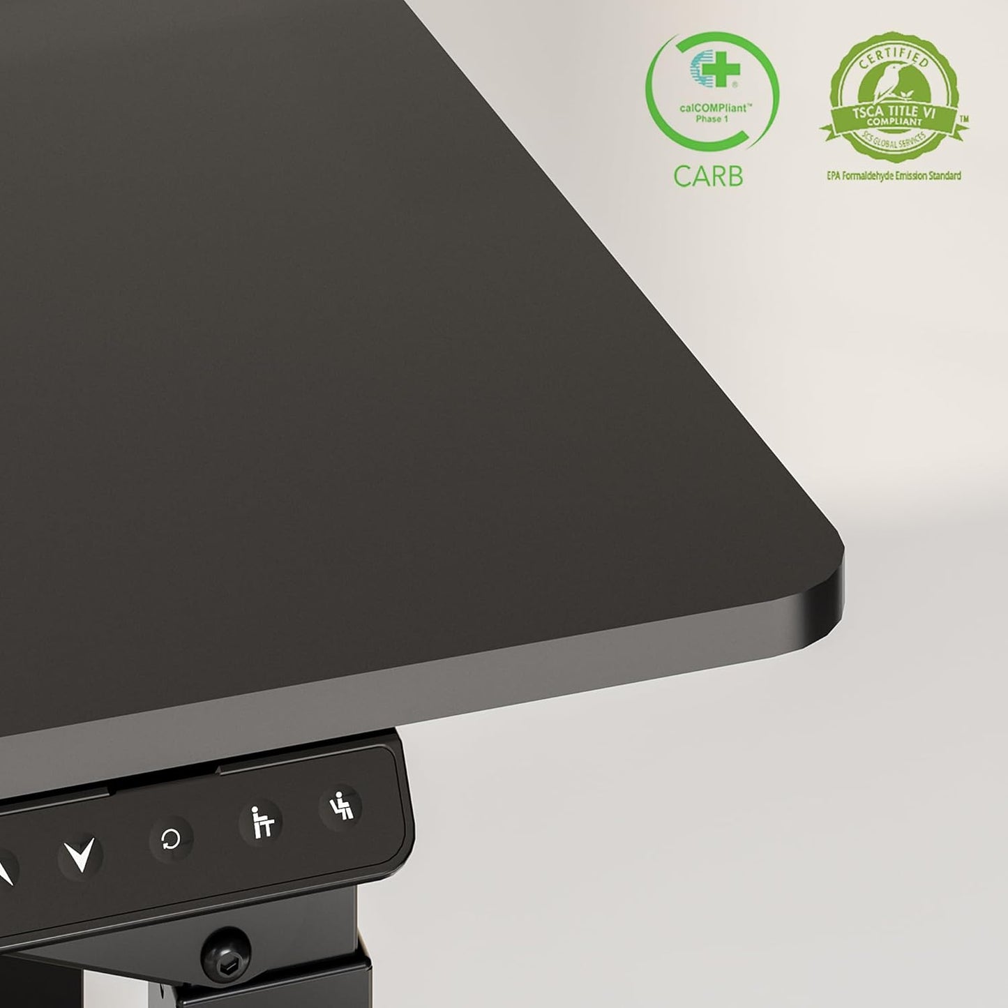 FLEXISPOT 4 Legs Standing Desk 55 x 28 Inch Electric Adjustable Height with Splice Board Home Office Sit Stand Up Desk, Black Top + Black Frame