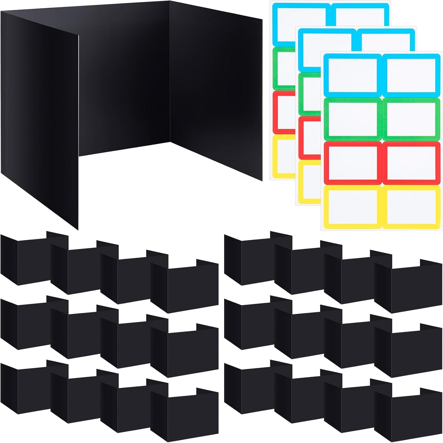 Crtiin 24 Pcs Privacy Folders for Students Desk Dividers Standard School Privacy Cardboard Board Testing Dividers Shield for Classroom Teacher Supplies Keep Eyes from roving(Stylish)