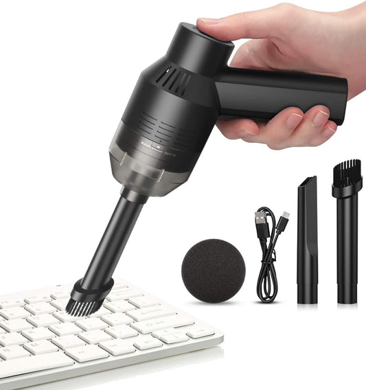 [Upgrade] Mini Vacuum Cordless Vacuum Keyboard Cleaner Mini Computer Vacuum Rechargeable Desk Vacuum for Cleaning Dust,Hair,Crumbs,Eraser Scrap,Laptop,Pet House，Sewing Machine