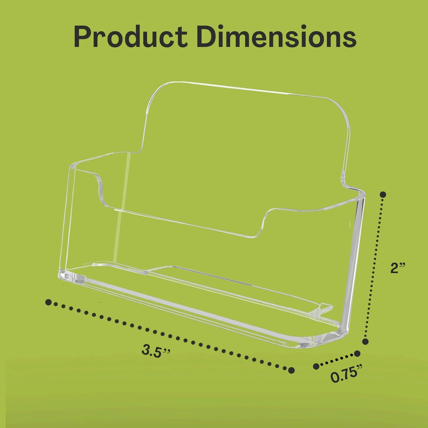 Acrylic Business Card Holder for Desk - Gift & Business Card Display Stand, Sleek & Durable Card Holder Display for Office, Home & Retail Use, Fits 50 Business Card, 12 Pack - Clear