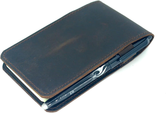 JJNUSA Leather Cover for Rite in the Rain Spiral Notebooks 3" x 5" Distressed Genuine Leather Cover for Memo Notebook Cover Pocket Notebook 3" x 5" (Dark Brown)